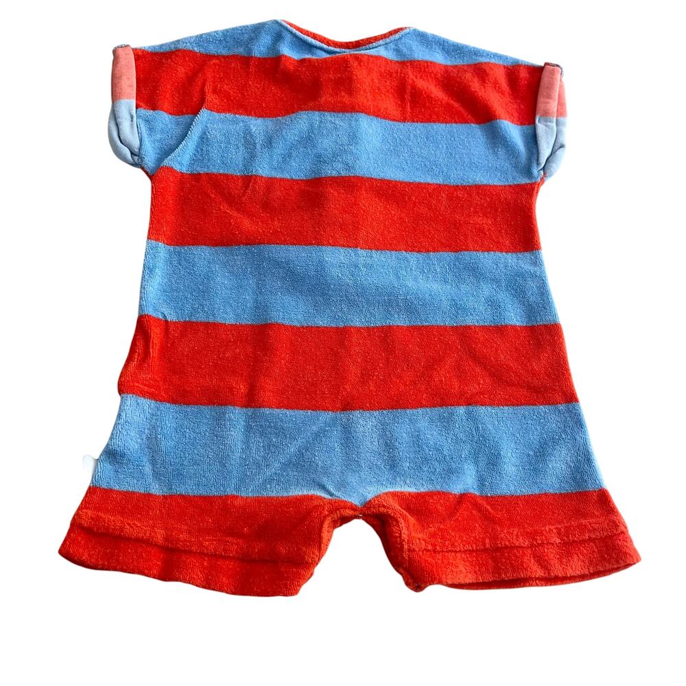 CarlijnQ Boys Blue Orange Stripe Terry Baby Jumpsuit Organic Cotton 18-24 months - Picture 5 of 5